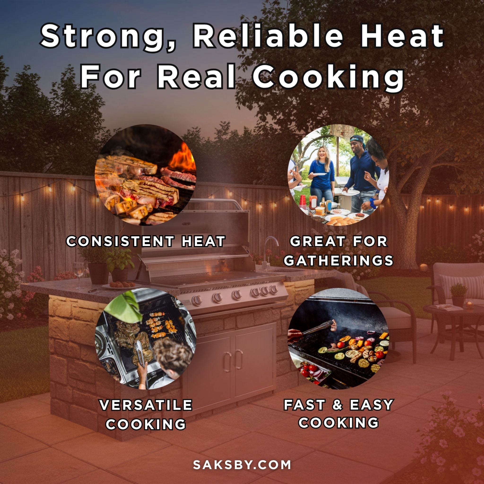 KoKoMo Grills 40-Inch Heavy-Duty 72K BTU LP/NG 5 Burner Built-In Stainless Steel Gas Grill