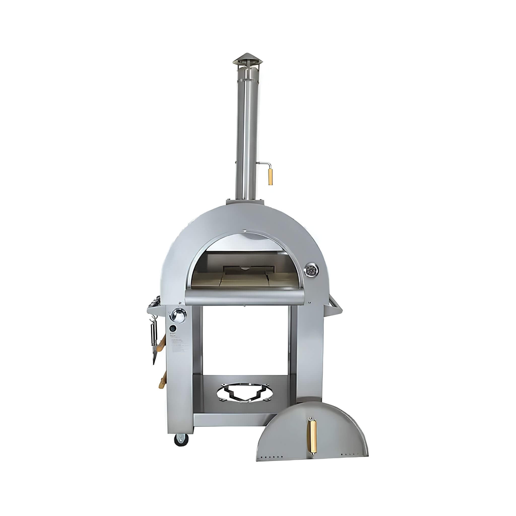 KoKoMo Grills Premium 32-Inch Stainless Steel Dual Fuel Gas Or Wood Fired Pizza Oven