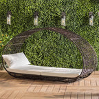 Alora Large 2-Person Abigal Outdoor Wicker Daybed With Aluminum Frame And Cushions