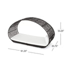 Alora Large 2-Person Abigal Outdoor Wicker Daybed With Aluminum Frame And Cushions