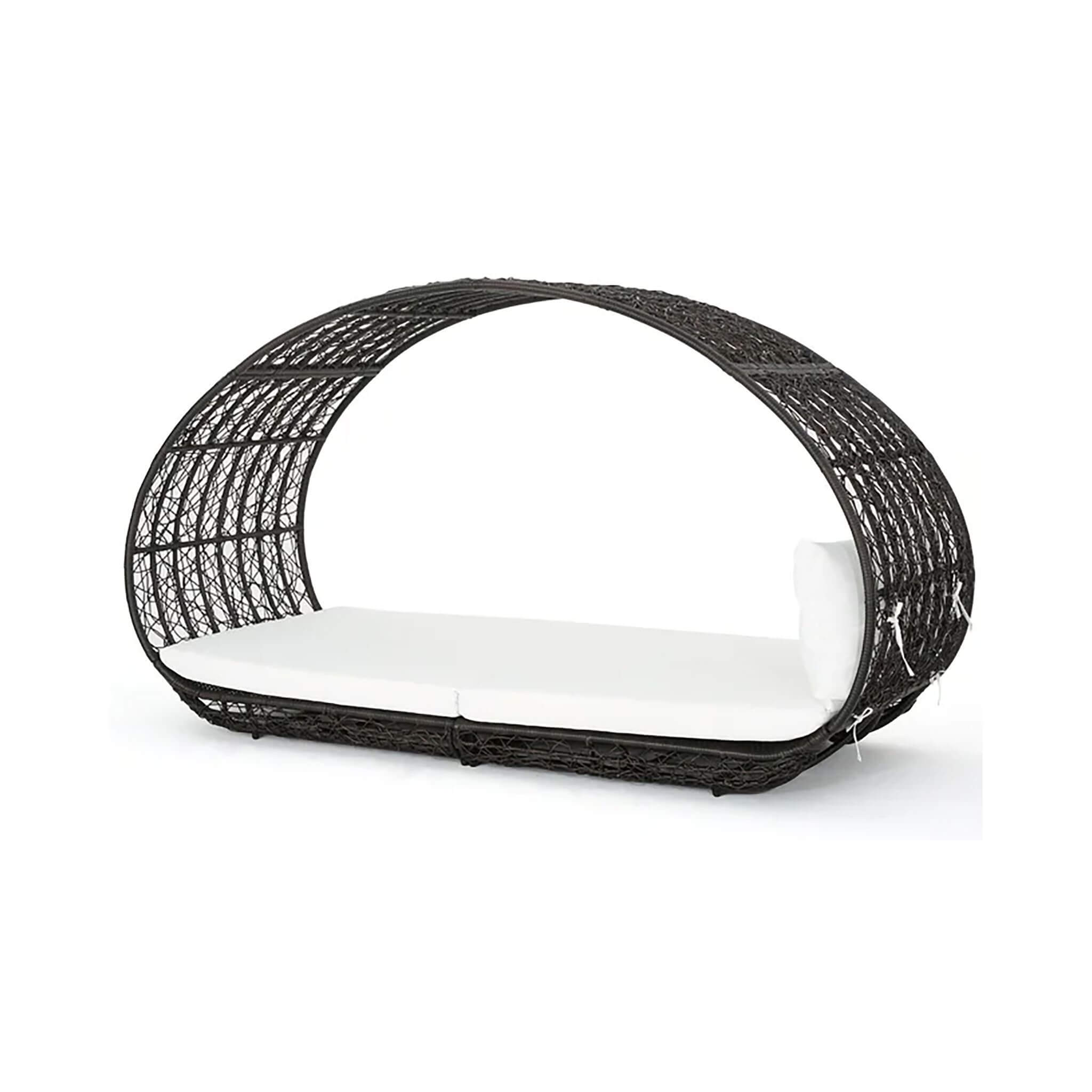 Alora Large 2-Person Abigal Outdoor Wicker Daybed With Aluminum Frame And Cushions