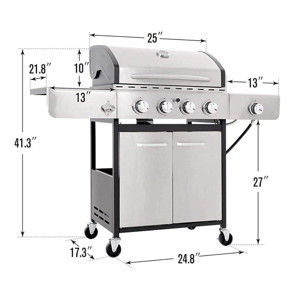 Large Outdoor 42K BTU BBQ Stainless Steel Propane Gas Grill With 4 Burners