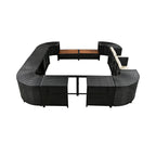 Alora Large Outdoor Quadrilateral Spa Surround Rattan Sectional Sofa Set With Storage Compartments (SAK80217)