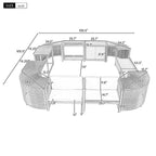 Alora Large Outdoor Quadrilateral Spa Surround Rattan Sectional Sofa Set With Storage Compartments (SAK80217)