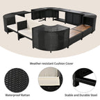 Alora Large Outdoor Quadrilateral Spa Surround Rattan Sectional Sofa Set With Storage Compartments (SAK80217)