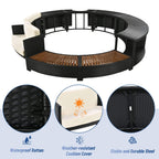Alora Large Premium Surround Spa Patio Rattan Sofa Set With Storage Compartments And Cushions
