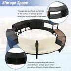 Alora Large Premium Surround Spa Patio Rattan Sofa Set With Storage Compartments And Cushions