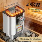 Thermora Lund Luxury 2-Person Outdoor Spruce Wood Cube Sauna Kit With 4.5KW Electric Stove (SAK74290)