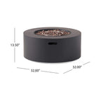 Alora Modern 32-Inch 40K BTU Round Iron Propane Fire Pit