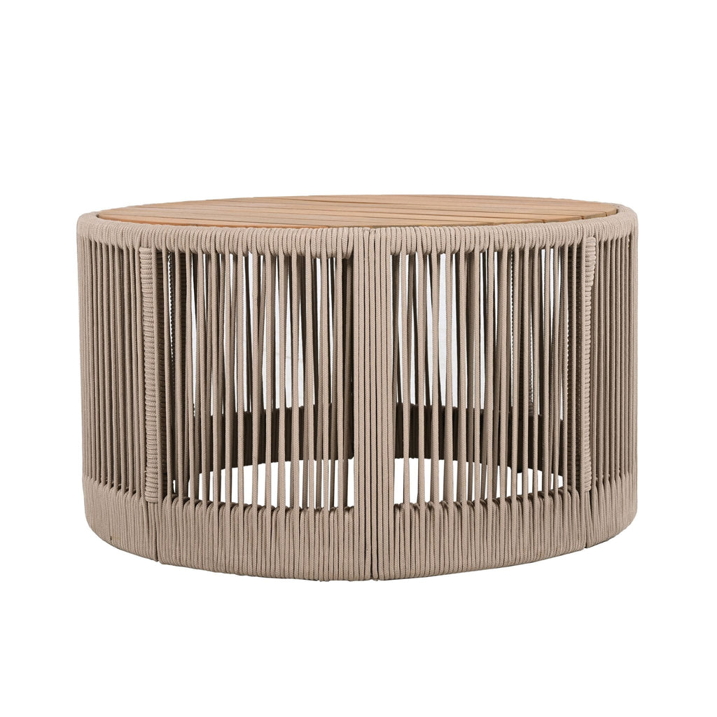 Alora Modern Rustic Coffee Table & Side Table With Woven Rope Design