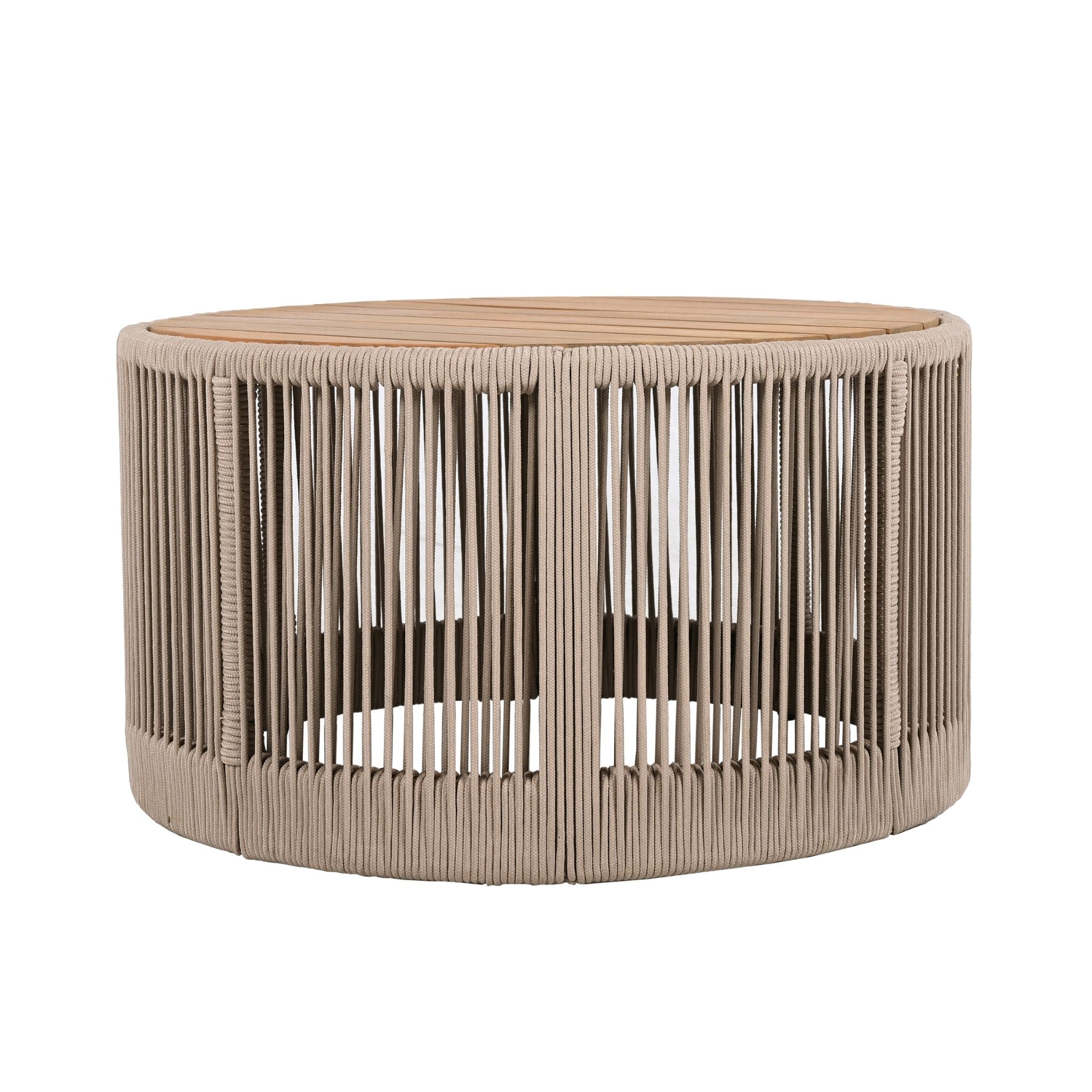 Alora Modern Rustic Coffee Table & Side Table With Woven Rope Design