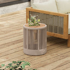 Alora Modern Rustic Coffee Table & Side Table With Woven Rope Design