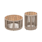 Alora Modern Rustic Coffee Table & Side Table With Woven Rope Design
