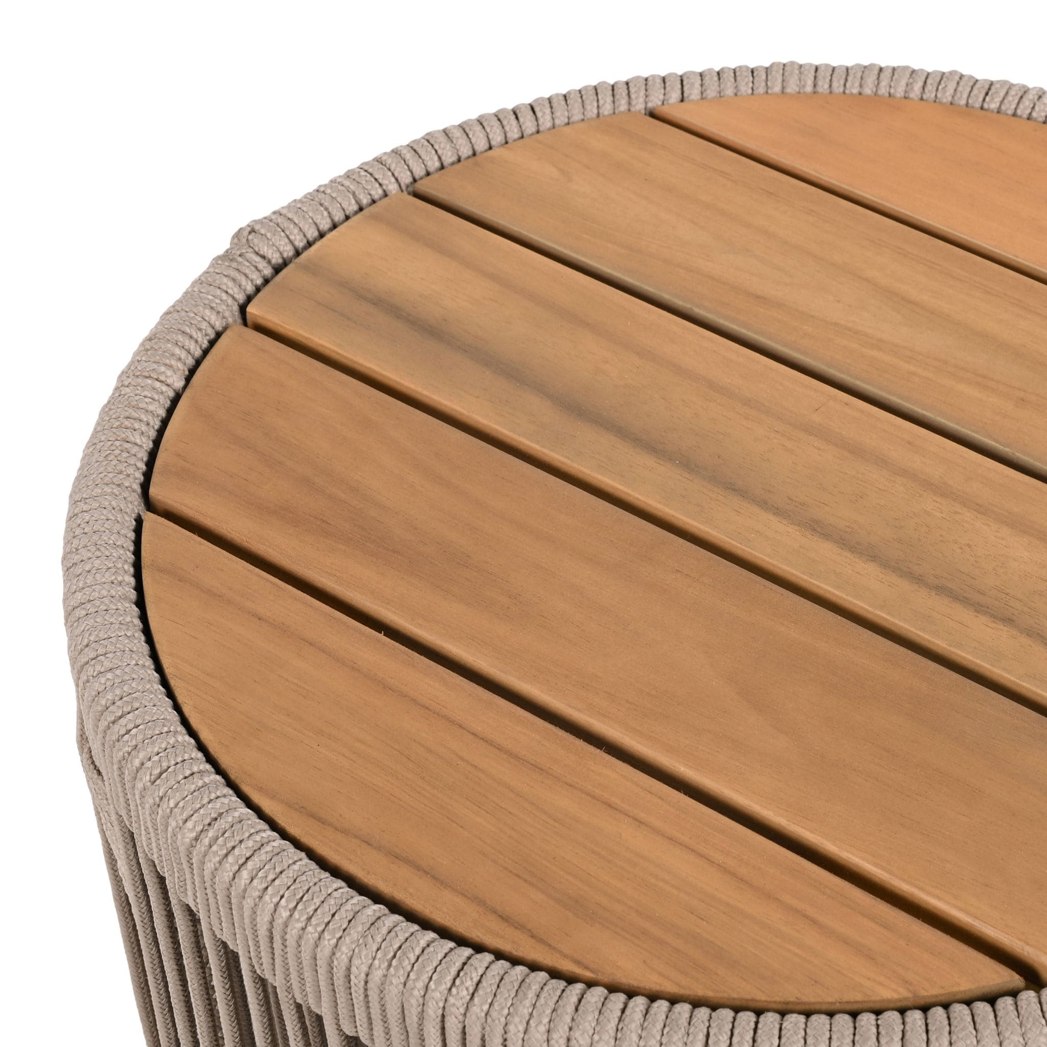 Alora Modern Rustic Coffee Table & Side Table With Woven Rope Design