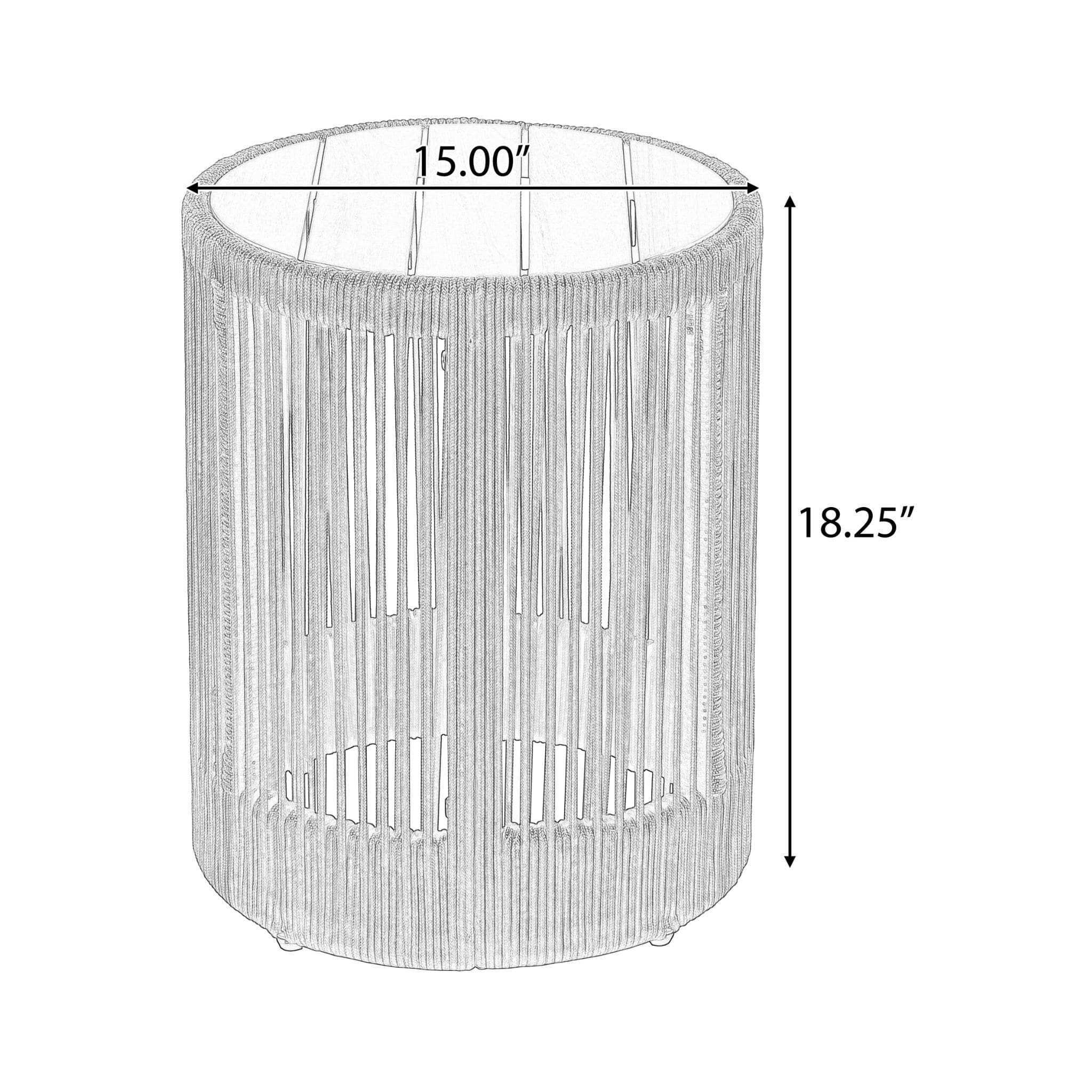 Alora Modern Rustic Coffee Table & Side Table With Woven Rope Design