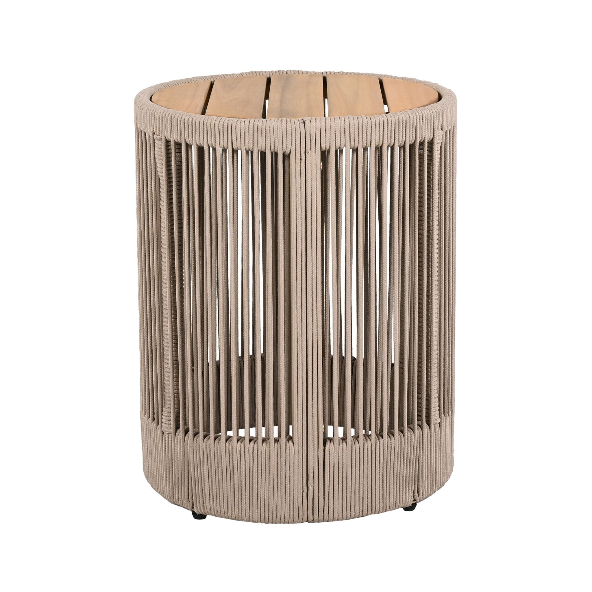 Alora Modern Rustic Coffee Table & Side Table With Woven Rope Design