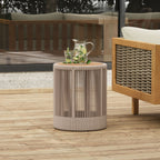 Alora Modern Rustic Coffee Table & Side Table With Woven Rope Design