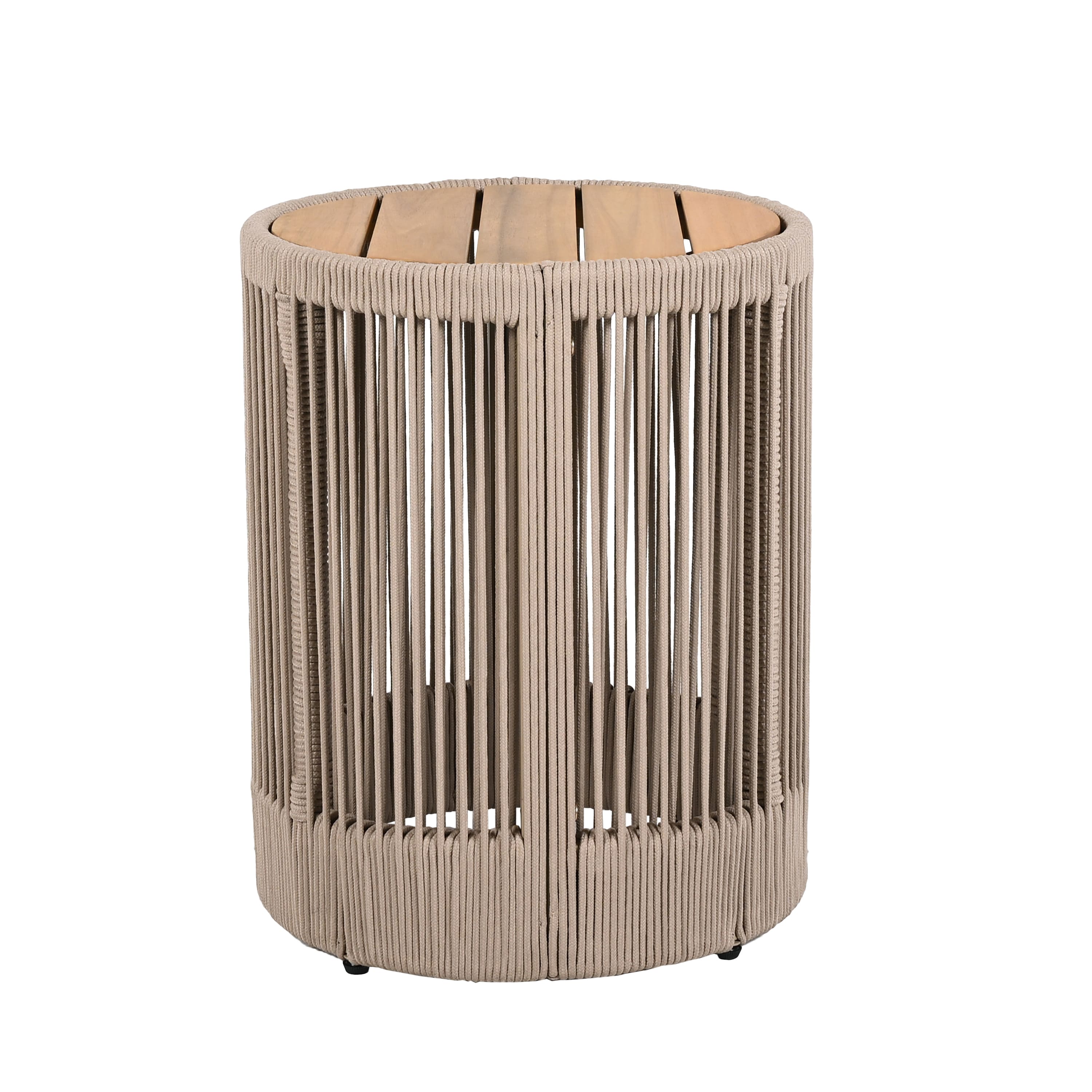 Alora Modern Rustic Coffee Table & Side Table With Woven Rope Design