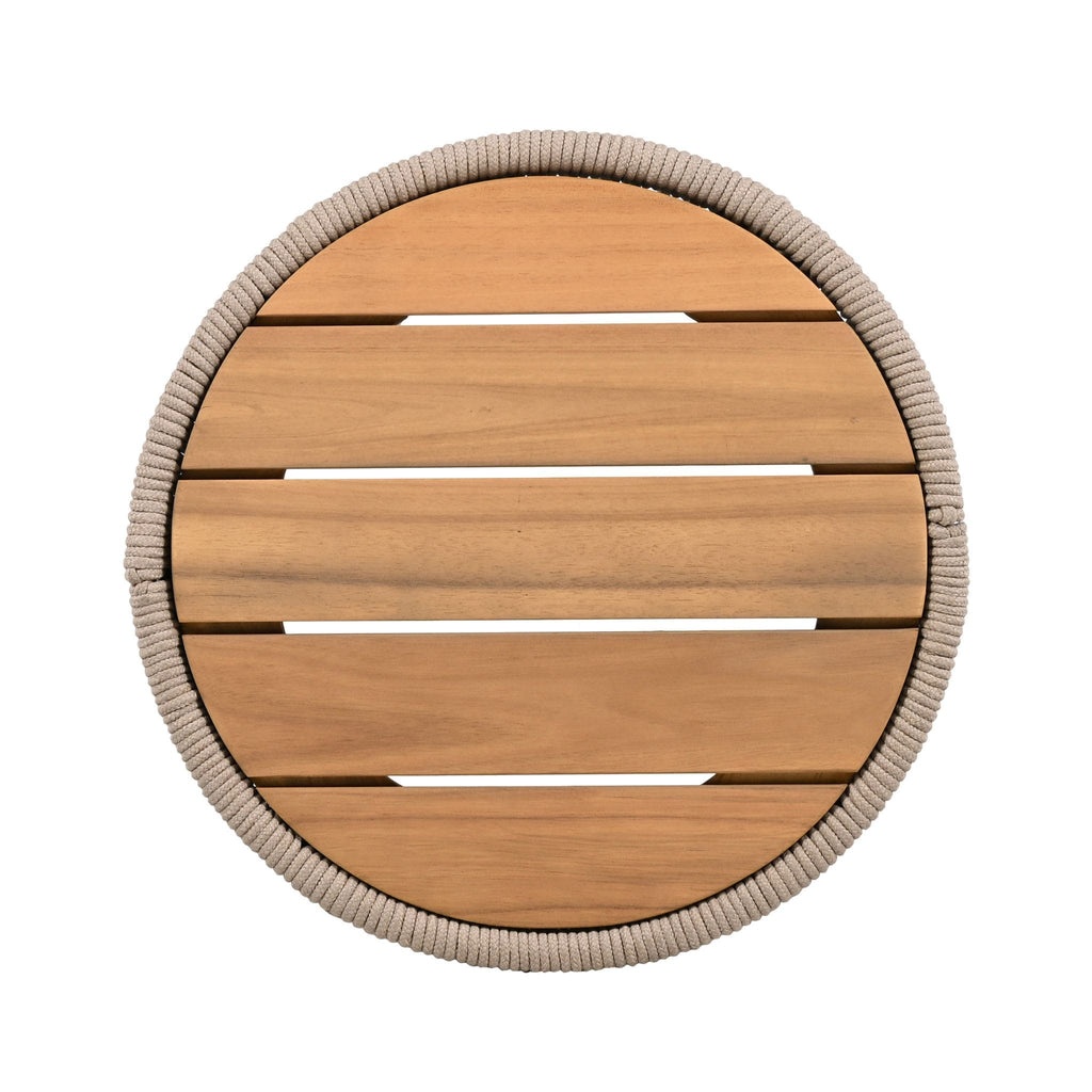 Alora Modern Rustic Coffee Table & Side Table With Woven Rope Design