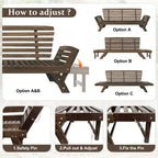 Alora Outdoor Adjustable Wooden Patio Daybed Sofa With Cushions