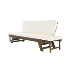 Alora Outdoor Adjustable Wooden Patio Daybed Sofa With Cushions