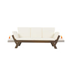 Alora Outdoor Adjustable Wooden Patio Daybed Sofa With Cushions