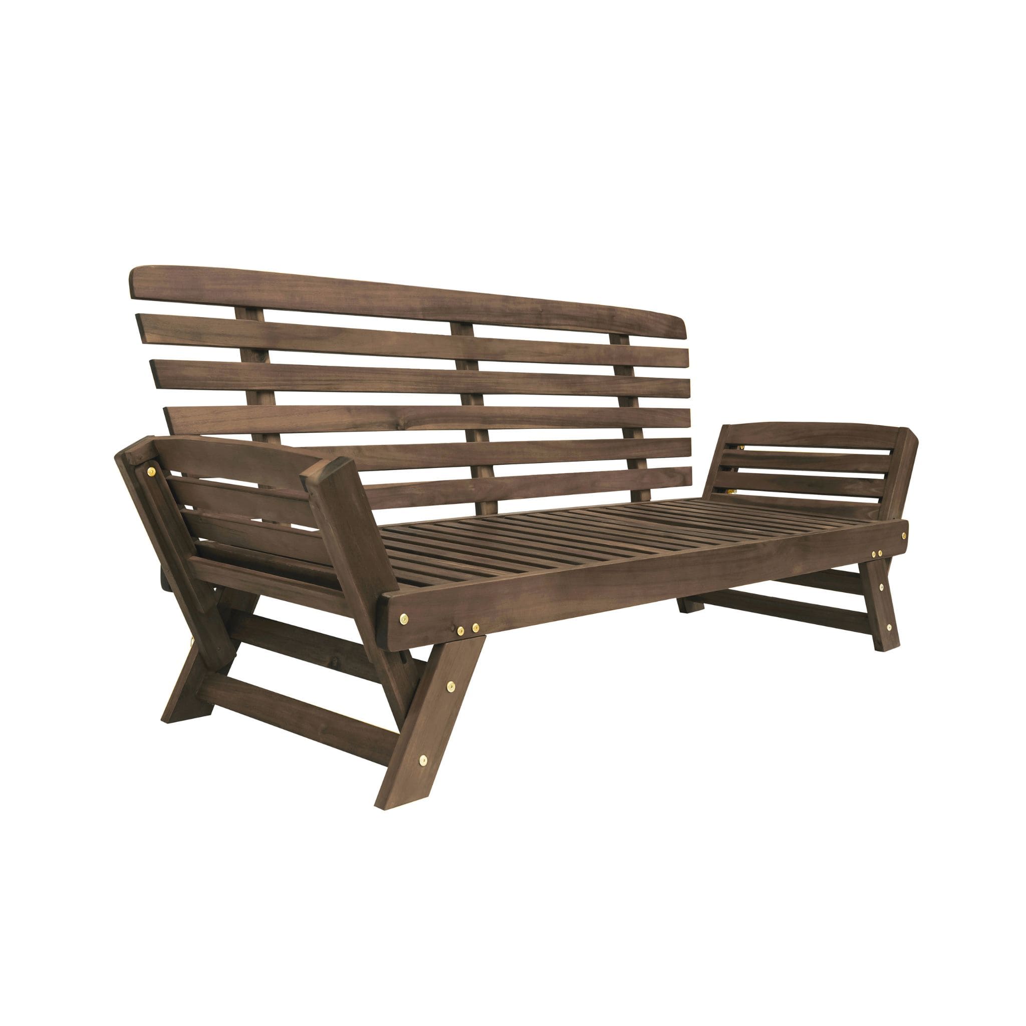 Alora Outdoor Adjustable Wooden Patio Daybed Sofa With Cushions