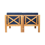 Alora 5-Piece Outdoor Patio Wood Sectional Sofa Set With Cushions