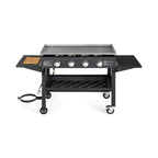 Portable Outdoor 4 Burner Propane Flat Top Gas Grill W/ Wheels, 60K BTU