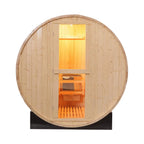 Thermora Haven Outdoor Pinewood Barrel Sauna | 4.5KW Heater | 2–10 Person Sizes