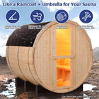 Thermora Haven Outdoor Pinewood Barrel Sauna | 4.5KW Heater | 2–10 Person Sizes