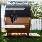 Thermora Haven Outdoor Pinewood Barrel Sauna | 4.5KW Heater | 2–10 Person Sizes