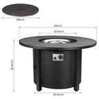 Alora Premium 42-Inch Outdoor 50K BTU Propane Patio Gas Fire Pit Coffee Table W/ Cover