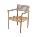 Alora Premium 5-Piece Outdoor Acacia Wood Patio Furniture Set With Braided Dining Chairs, Cushions, And Dining Table