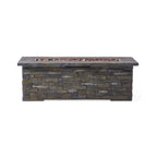 Alora Premium 56" Outdoor Rectangular Concrete Propane Fire Pit W/ Faux Stone Pattern