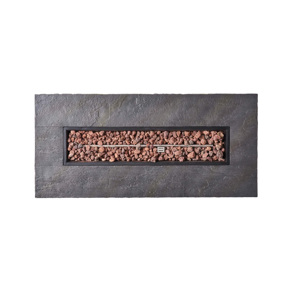 Alora Premium 56" Outdoor Rectangular Concrete Propane Fire Pit W/ Faux Stone Pattern