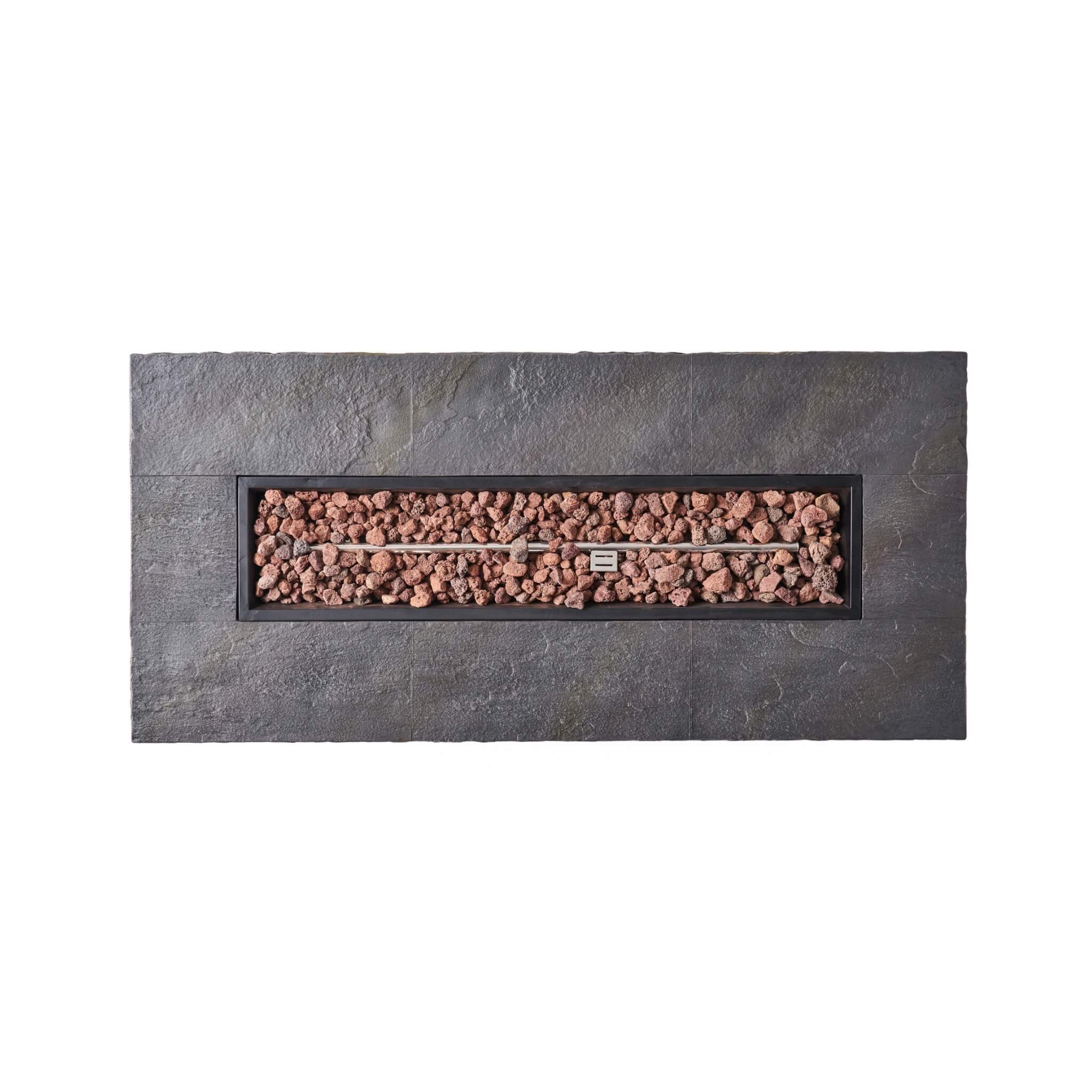 Alora Premium 56" Outdoor Rectangular Concrete Propane Fire Pit W/ Faux Stone Pattern