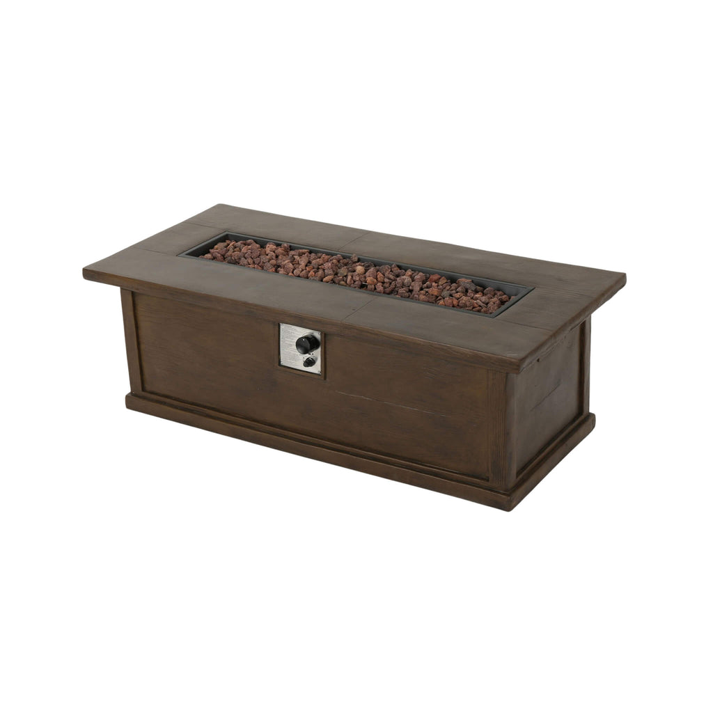 Alora Premium 56" Transitional Rectangular Outdoor Propane Gas Fire Pit Table, 50K BTU