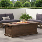 Alora Premium 56" Transitional Rectangular Outdoor Propane Gas Fire Pit Table, 50K BTU
