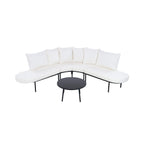 Alora Premium Half-Moon 6-Person Curved All-Weather Outdoor Furniture Sofa Patio Set With Coffee Table And Cushions