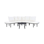 Alora Premium Half-Moon 6-Person Curved All-Weather Outdoor Furniture Sofa Patio Set With Coffee Table And Cushions