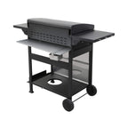 Premium Outdoor 4-Burner Propane BBQ Grill With Foldable Side Tables, Hanging Basket, And Cooking Grids