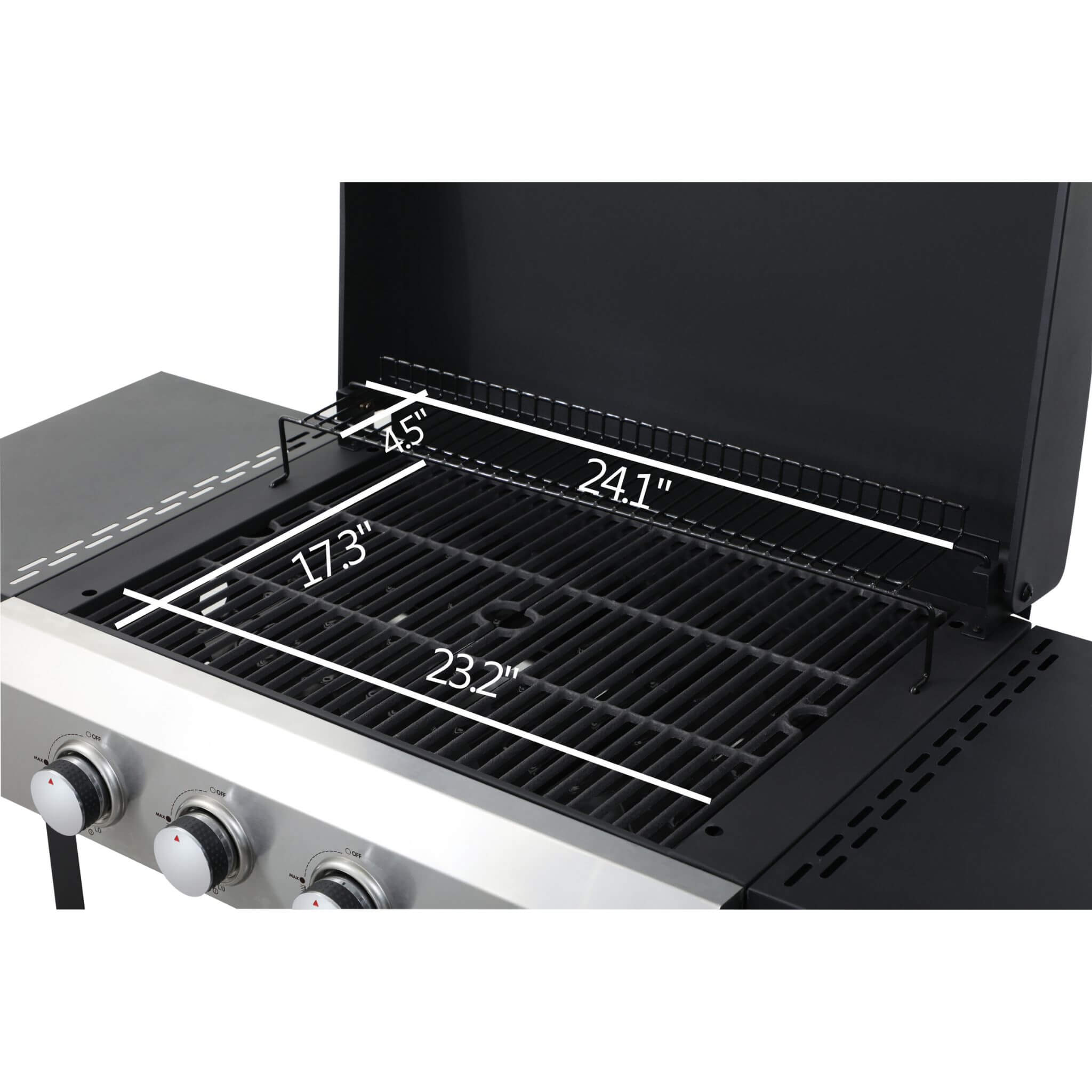 Premium Outdoor 4-Burner Propane BBQ Grill With Foldable Side Tables, Hanging Basket, And Cooking Grids