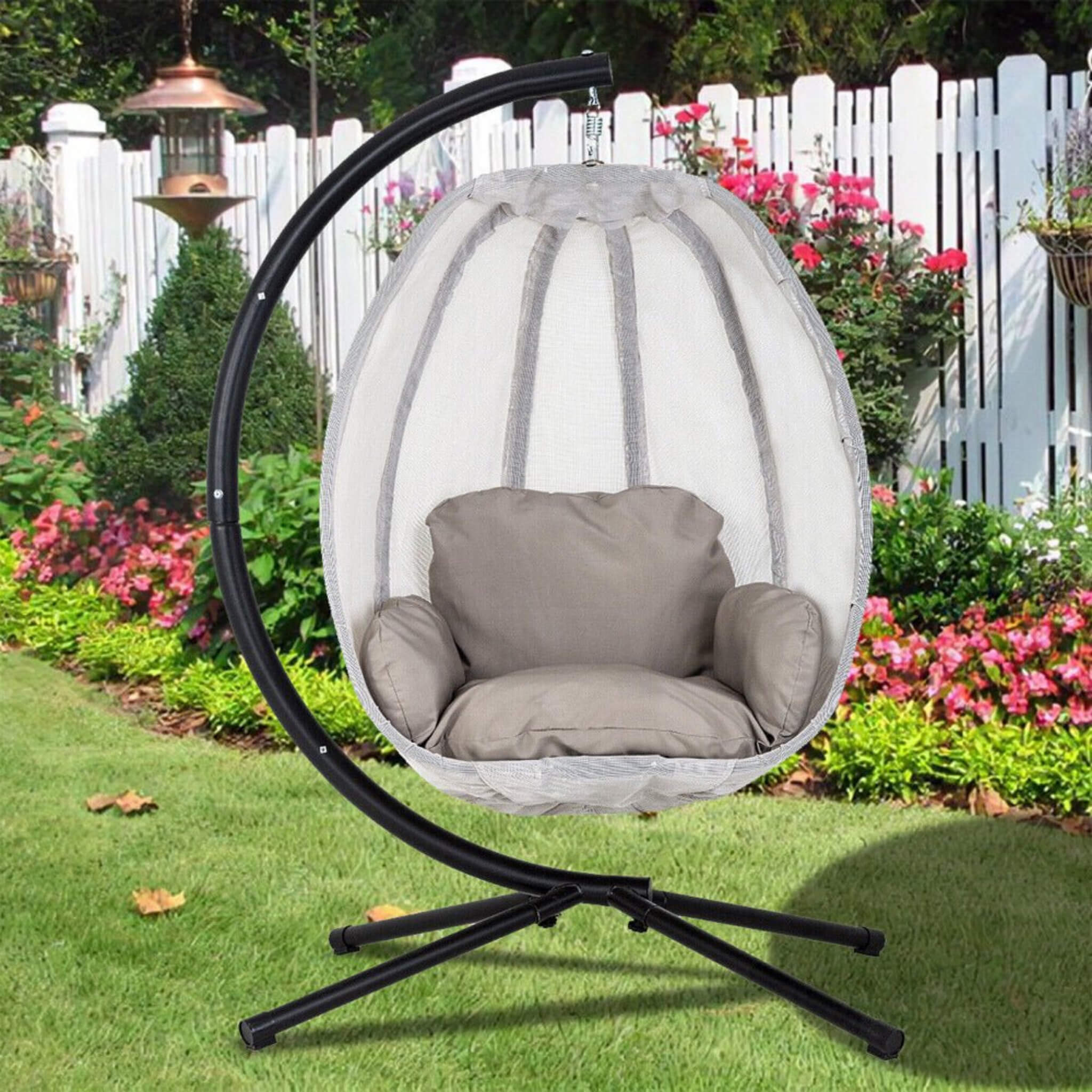 Alora Premium 70-Inch Outdoor Hammock Egg Swing Chair With Stand