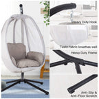 Alora Premium 70-Inch Outdoor Hammock Egg Swing Chair With Stand