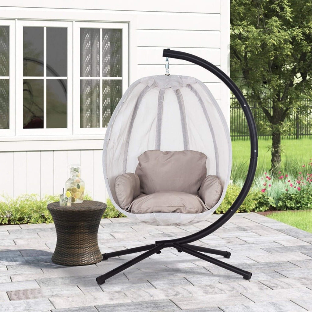 Alora Premium 70-Inch Outdoor Hammock Egg Swing Chair With Stand
