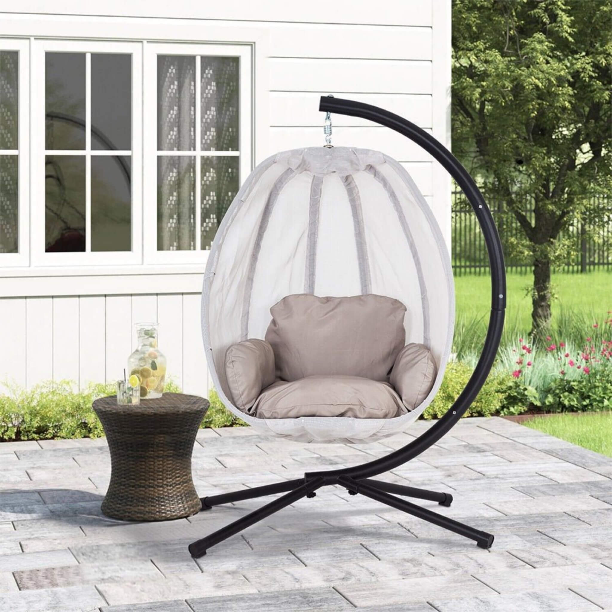 Alora Premium 70-Inch Outdoor Hammock Egg Swing Chair With Stand