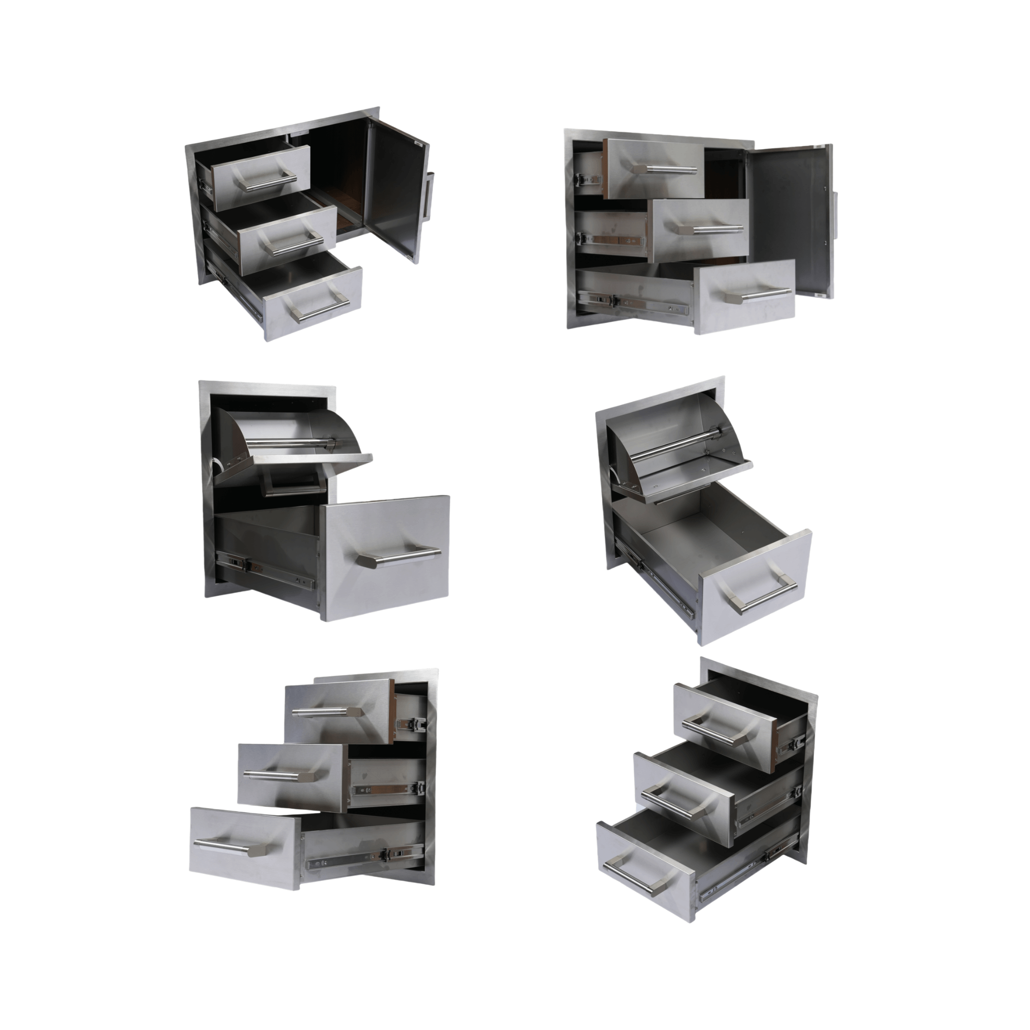 Premium Outdoor Kitchen With 32-Inch 60K BTU Built-In Stainless Steel LPG Gas Grill, Door and Drawer Combo and Stainless-Steel Ice Box