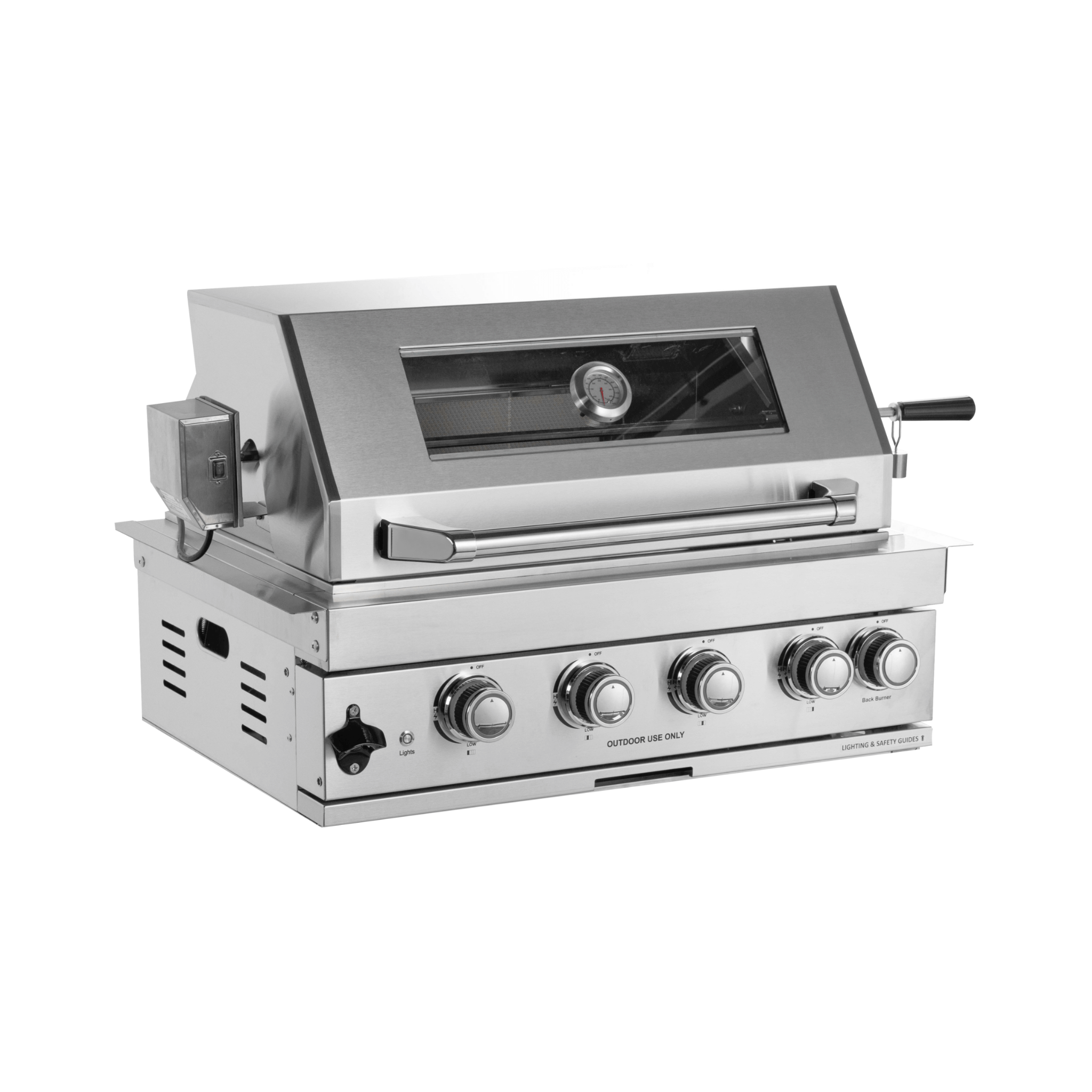 Premium Outdoor Kitchen With 32-Inch 60K BTU Built-In Stainless Steel LPG Gas Grill, Door and Drawer Combo and Stainless-Steel Ice Box