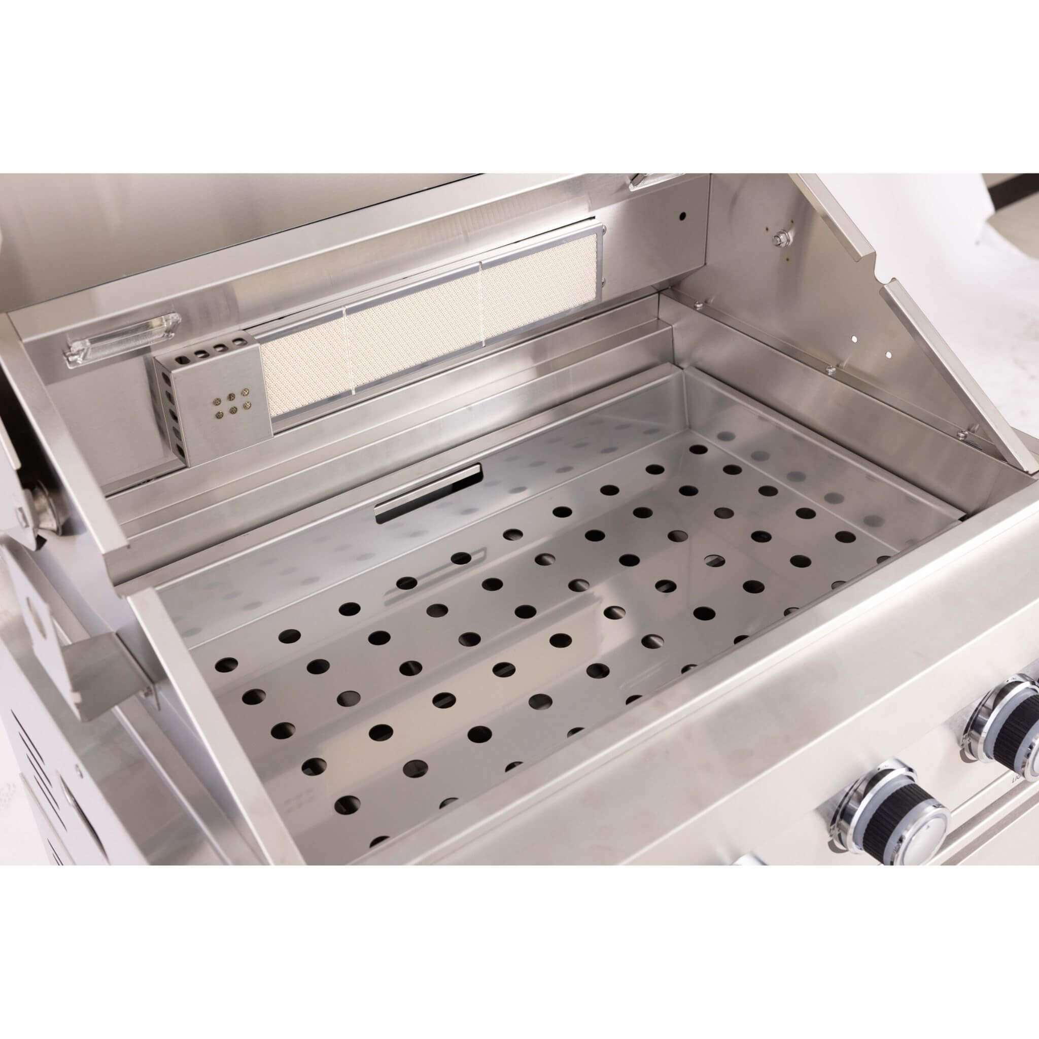 Premium Outdoor Kitchen With 32-Inch 60K BTU Built-In Stainless Steel LPG Gas Grill, Door and Drawer Combo and Stainless-Steel Ice Box